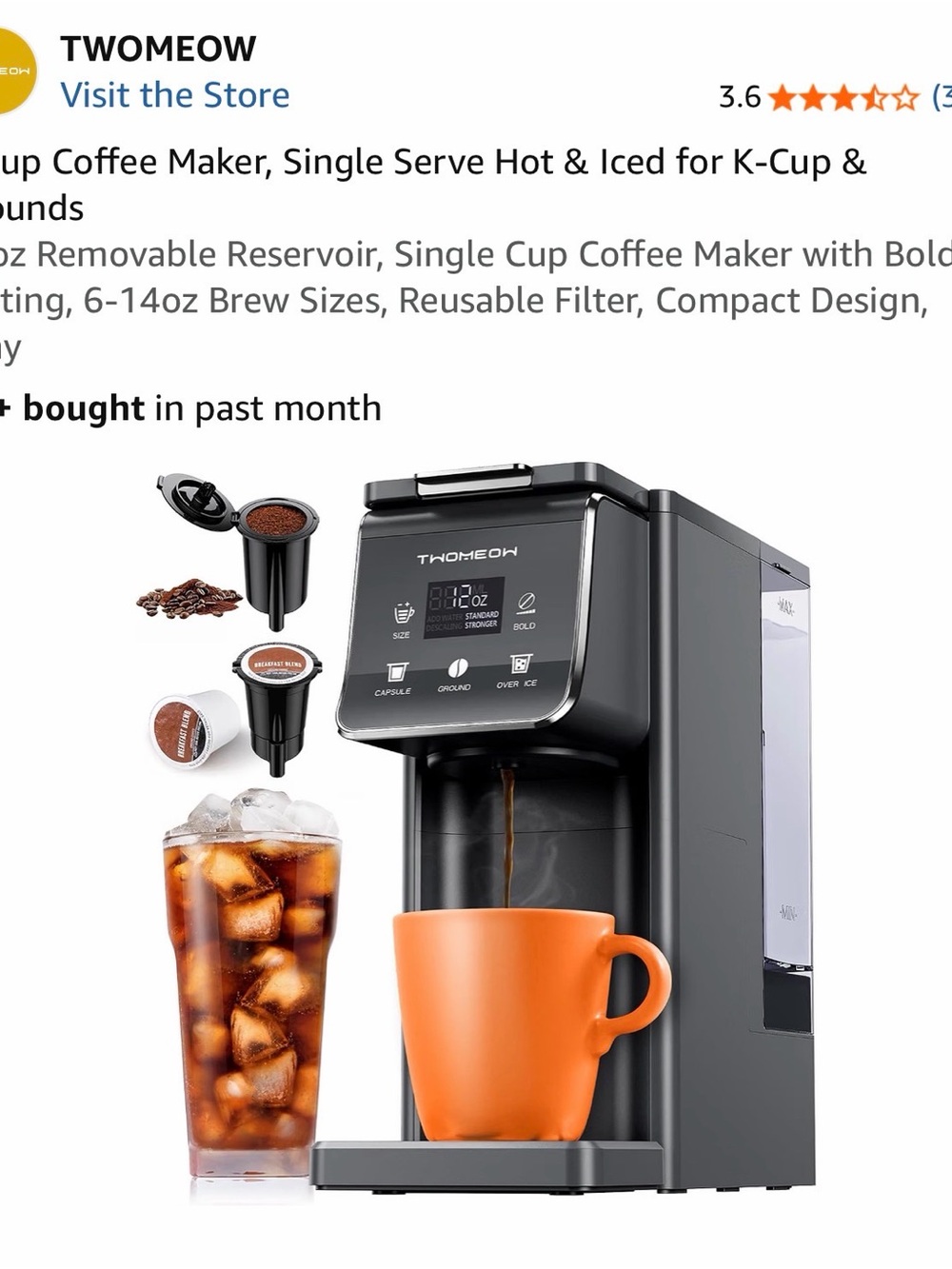 Coffee machine control panel